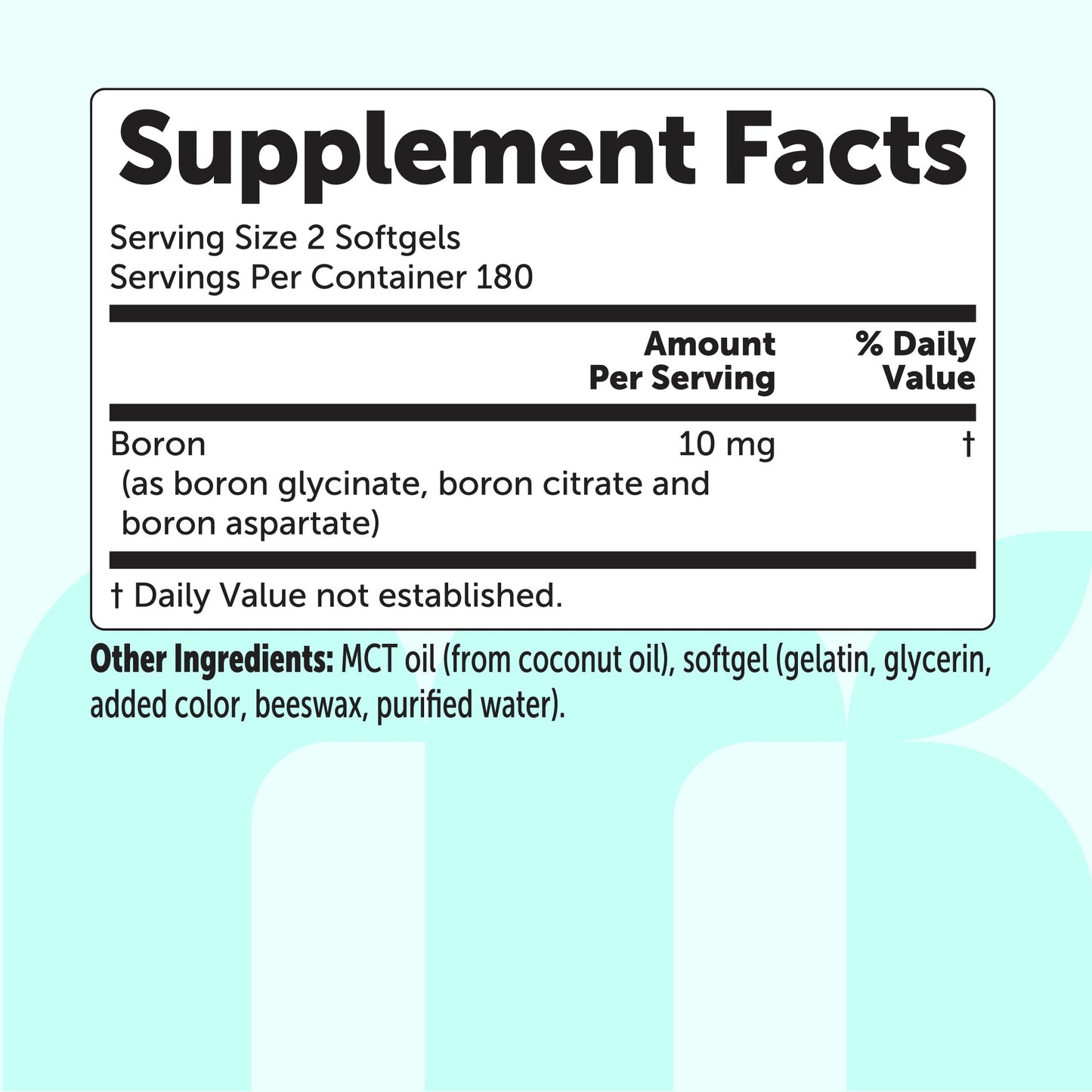Micro Ingredients Triple Boron Complex 10mg with MCT Oil, 360 Softgels