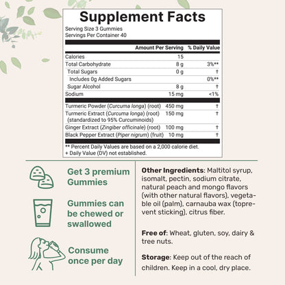 Micro Ingredients Turmeric Ginger Gummies, 120 Count