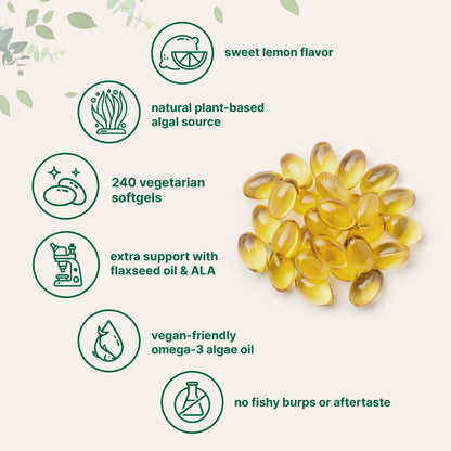 Micro Ingredients Vegan Omega 3 Algae Oil Supplement 1,250 mg Per Serving