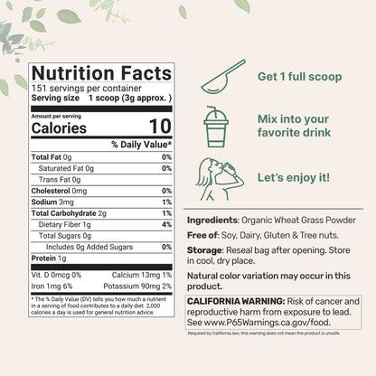Micro Ingredients Organic Wheat Grass Powder