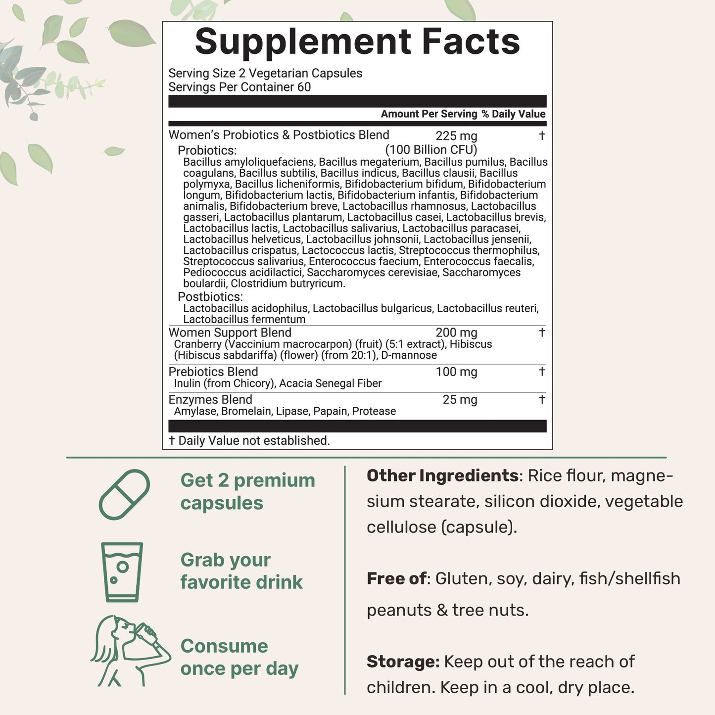 Micro Ingredients Women’s Probiotics 100 Billion CFU, 120 Veggie Capsules