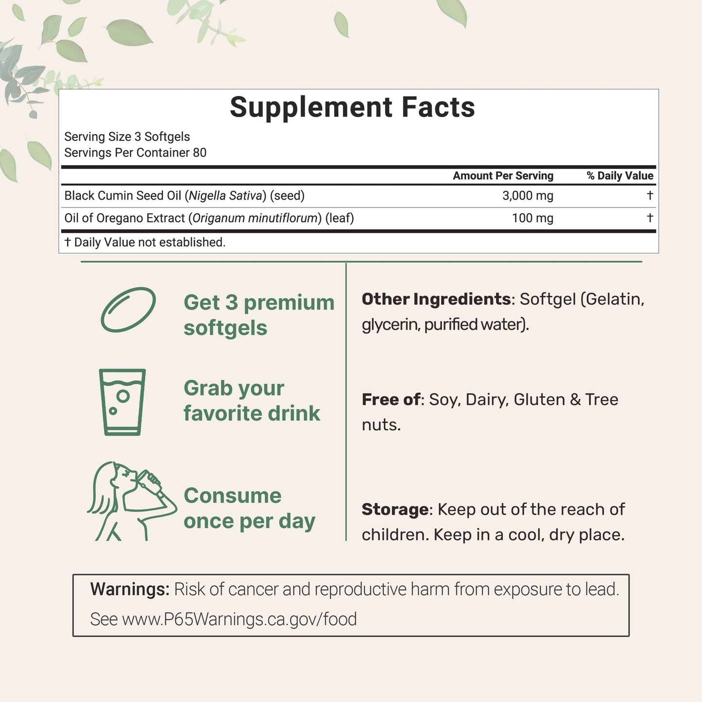 Micro Ingredients Black Seed Oil 3,000mg with Oil of Oregano, 240 Softgels