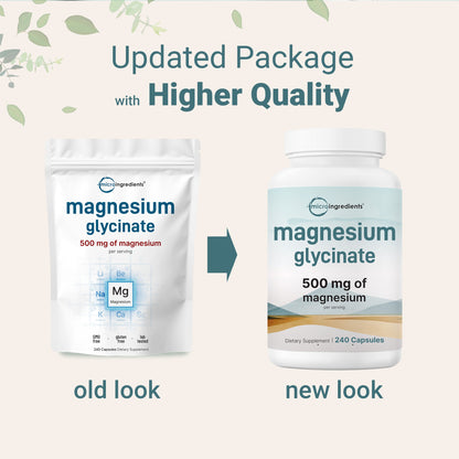 Micro Ingredients Magnesium Glycinate 500mg - Pure & High Potency