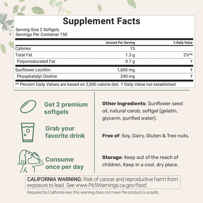 Micro Ingredients Organic Sunflower Lecithin Powder / Softgels
